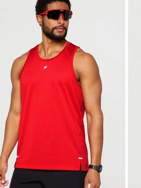 Fabletics Performance Men’s Red Athletic Tank Top Suze Large